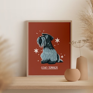 Cesky Terrier / Descarga de impresión de arte digital / A3 imprimible / Impresión artística de raza de perro
