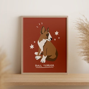 Bull Terrier | Digital Art Print Download | A3 Printable | Dog Breed Art Print