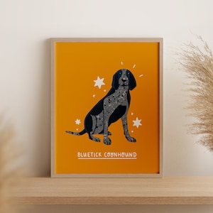 Bluetick Coonhound / Digital Art Print Descargar / A3 Imprimible / Dog Breed Art Print