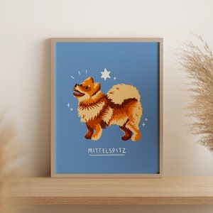 Mittelspitz | Digital Art Print Download | A3 Printable | Dog Breed Art Print
