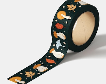 Mushroom Magic Washi Tape | Cute Cottagecore Fall Art | Journaling & Scrapbooking