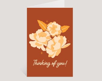 Thinking of You Card | Warm Floral Illustrated Support Art
