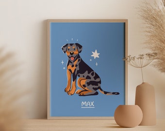 Personalised Catahoula Leopard Dog Art Print: A3 Printable (Digital Download)