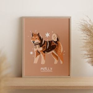 Shikoku | Personalised Digital Art Print Download | A3 Printable | Dog Art Print