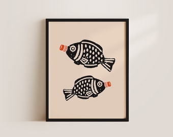 Soy Sauce Fish Bottle Art Print: Bold Japanese Food Sushi Decor (Digital Download)
