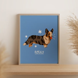 Cardigan Welsh Corgi Print | Custom Corgi Art Printable | Corgi Owner Gift | Corgi Digital Print | Corgi Portrait | Corgi Illustration