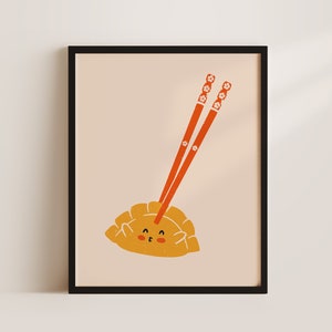Cute Gyoza Wall Art | Digital Art Print Download | Printable