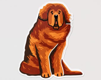 Tibetan Mastiff Sticker | Waterproof Vinyl | Cute Hand-illustrated Dog Lover Art