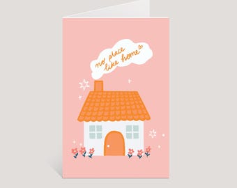 No Place Like Home Greeting Card | Cute Illustrated Housewarming Art Card