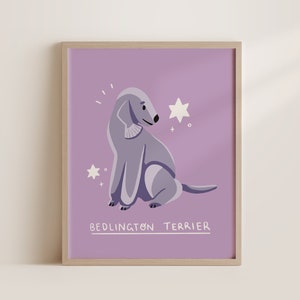 Bedlington Terrier | Digital Art Print Download | A3 Printable | Dog Breed Art Print