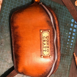 Leather big waist bag