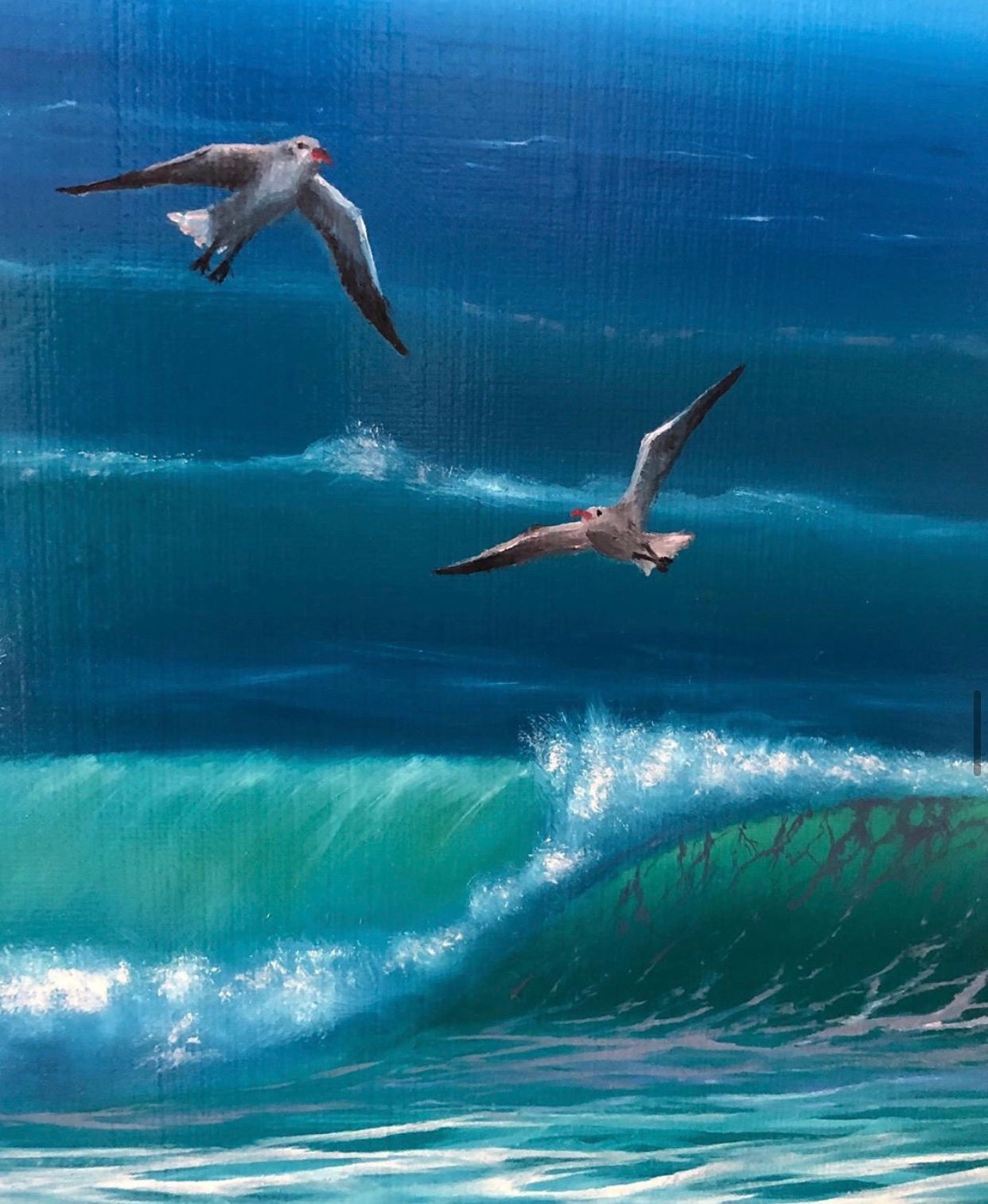 Seascape Painting Original Art Landscape On Canvas | Etsy