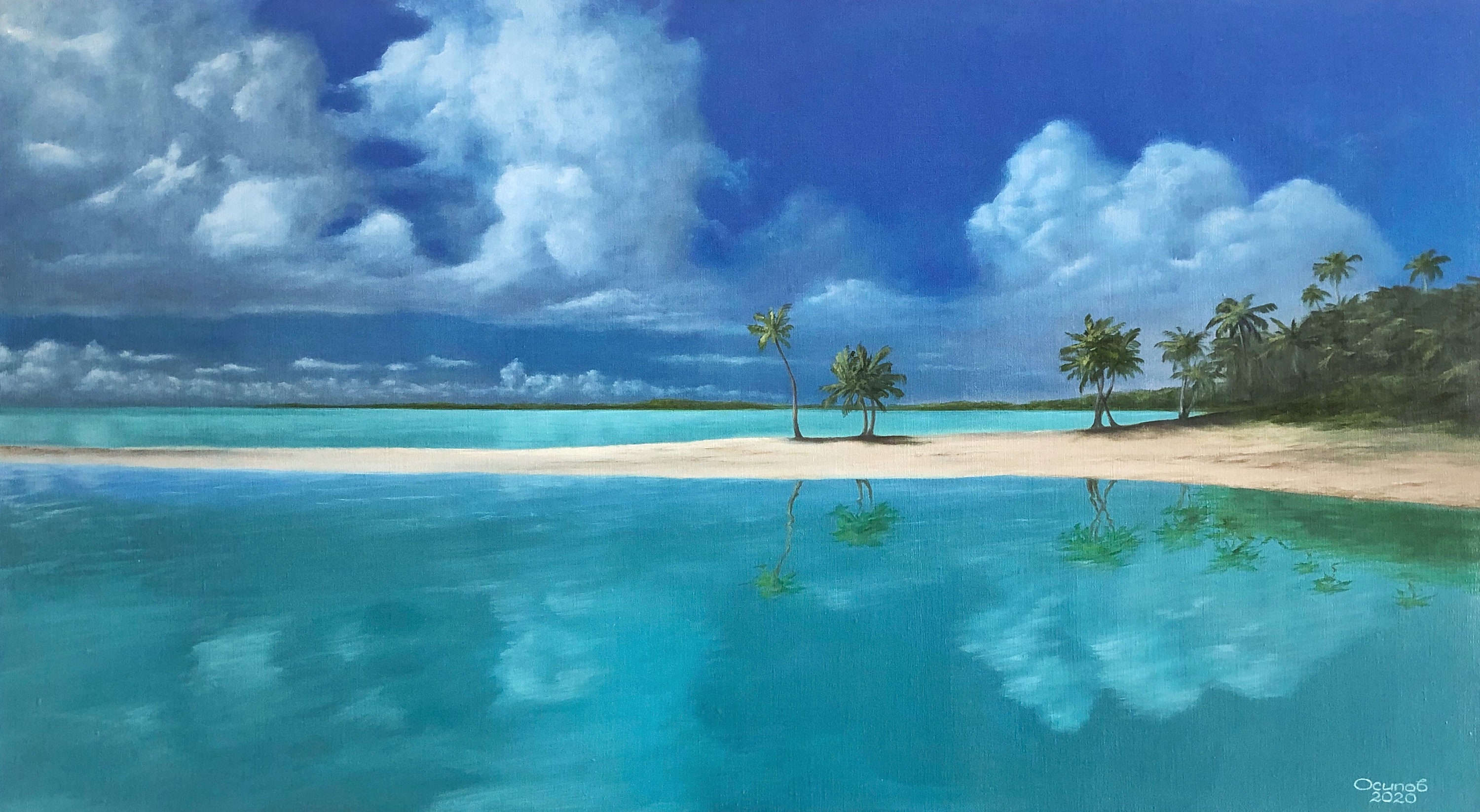 Caribbean Painting Large Tropical Beach Art Seascape Oil Etsy