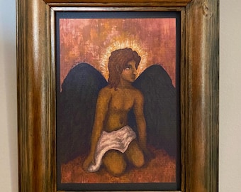 Impresión artística de ángel caído de 5x7