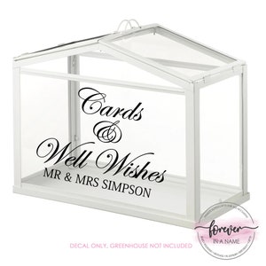 DIY Wishing Well DECAL, Cards & Well Wishes, personalised decal, to fit Ikea glasshouse DECAL only