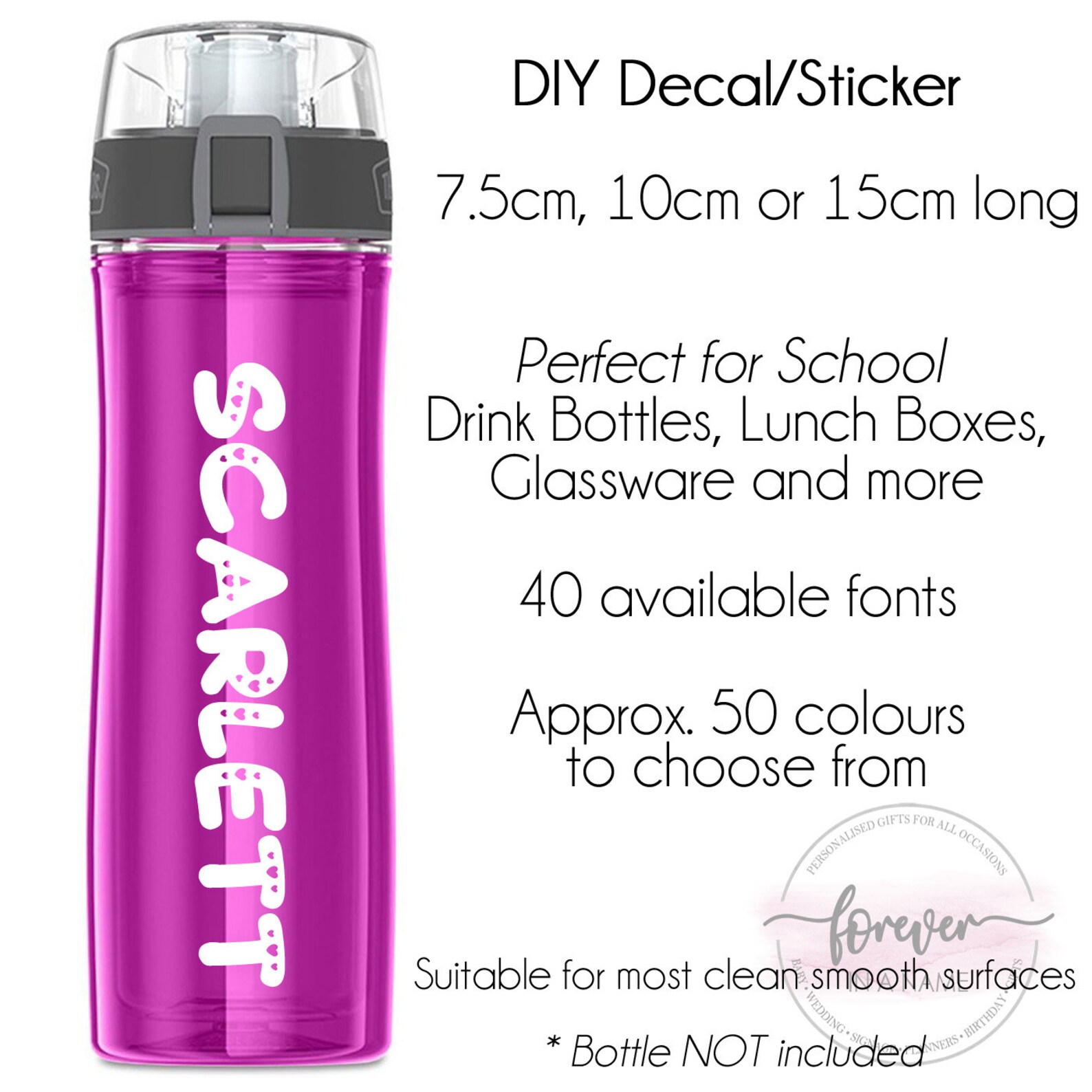 Personalised Decal Stickers glass decal labels drink bottle Etsy