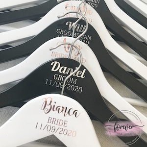 Personalised Wedding Coat Hangers, Bride hanger, Bridesmaid, Groom, Groomsman, Personalised Coat Hanger, Bridal Party Gift