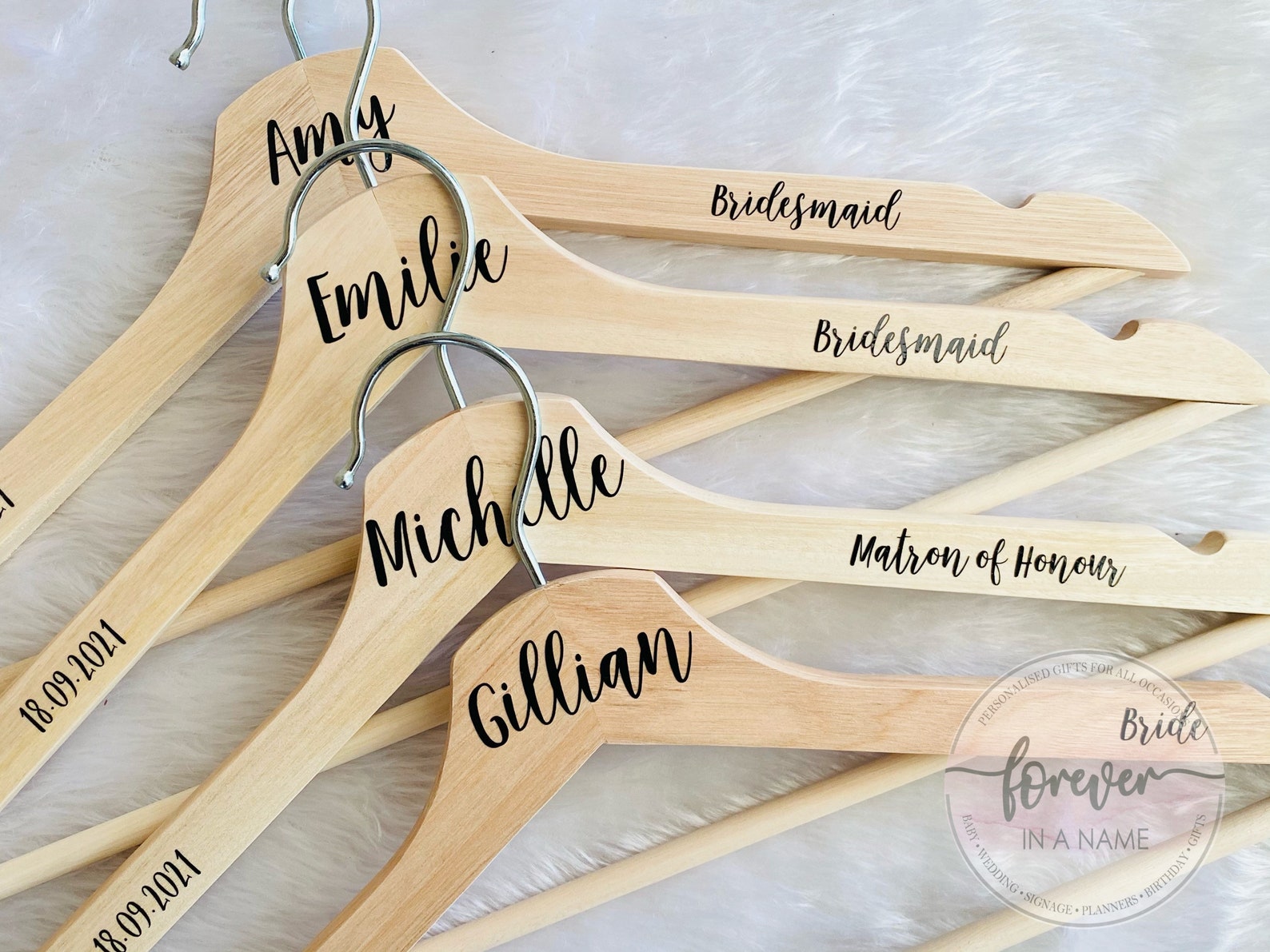 Personalised Wedding Bridal Party Coat Hangers Timber Coat Etsy