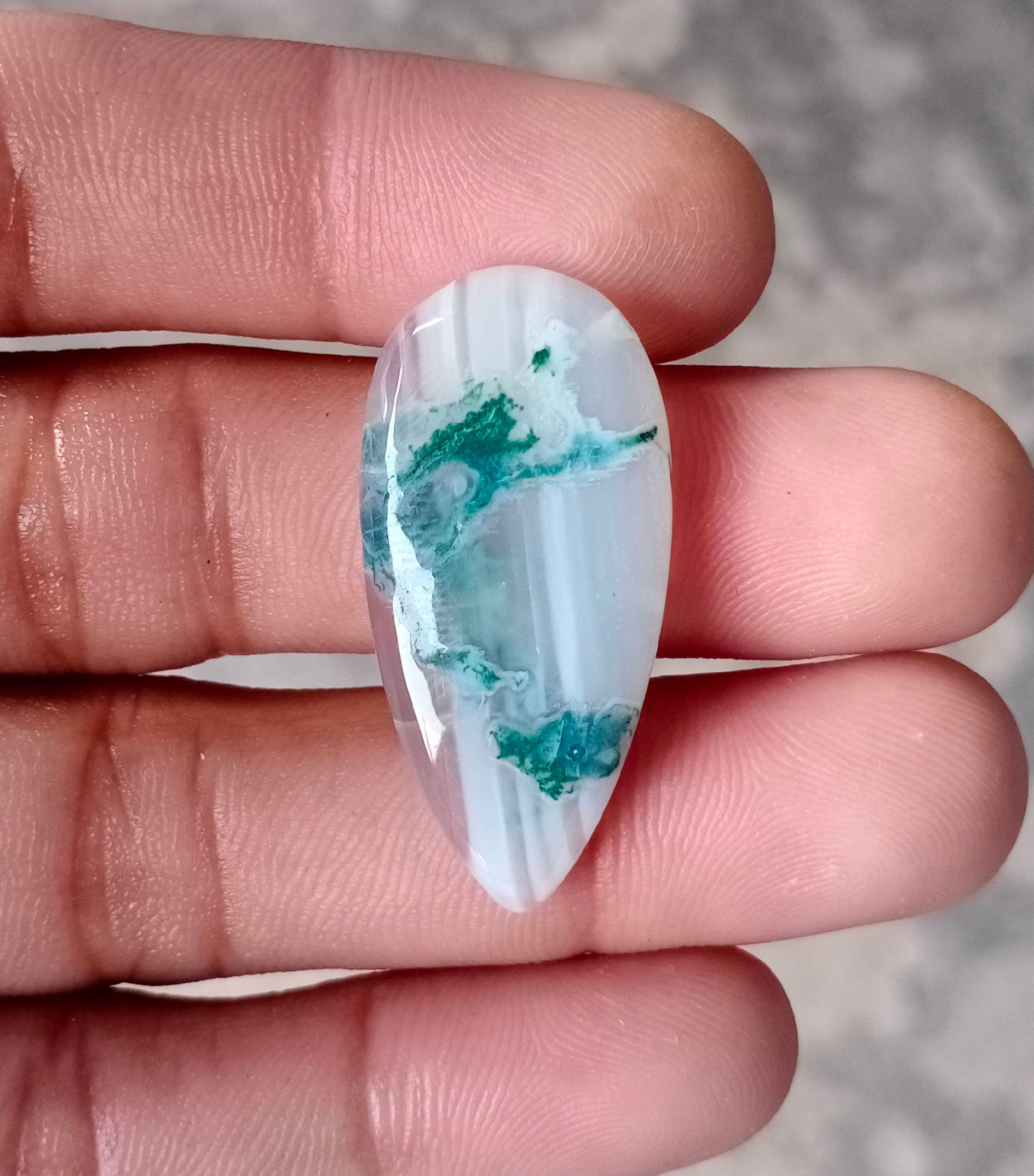 Natural Moss agate cabochon jewellery 34x16 25.45 cts... | Etsy