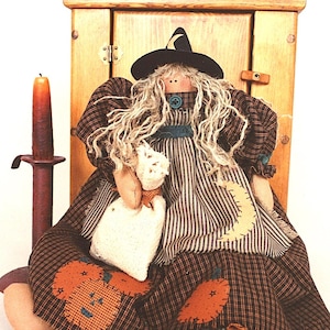 Chelsea Halloween Witch Doll Katie’s Homespun Stitches Pattern Instant Download Digital Booklet Folk Art Doll E-pattern