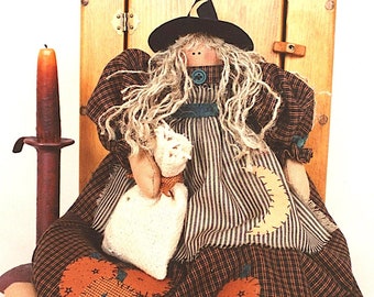 Chelsea Halloween Witch Doll Katie’s Homespun Stitches Pattern Instant Download Digital Booklet Folk Art Doll E-pattern