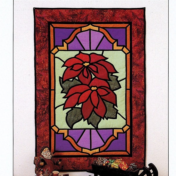 1993 Spectral Designs Poinsettia Quilt Wallhanging Pattern Instant Download PDF Digital Booklet Holiday Quilt Winter Quilt Xmas E-pattern