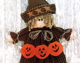 1994 Betsy Boo! A Sweet Witch Halloween Witch Doll Happy Hollow Designs Doll Pattern Instant Download Digital Booklet FolkArt Doll E-pattern