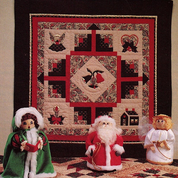 1992 Angel Santa & Caroler Christmas Dolls Pattern Instant Download Digital Leaflet Pauline Squier Holiday Dolls E-Pattern