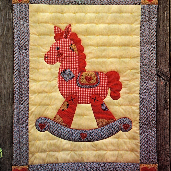 1979 Rocky Horse Quilt Wall Hanging Gingham Goose Quilt Pattern Design Quilt Pattern Instant Download PDF Digital Booklet E-Pattern