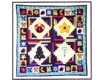 Winter Folk Art Quilt Wallhanging Appliqué Quilt Design Instant Download PDF Digital Booklet / Holiday Quilt Winter Quilt E-Pattern