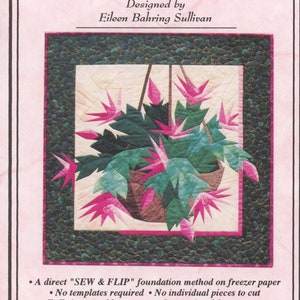 1997 Christmas Cactus Quilt Design Quilt Pattern Instant Download PDF Digital Booklet E-pattern