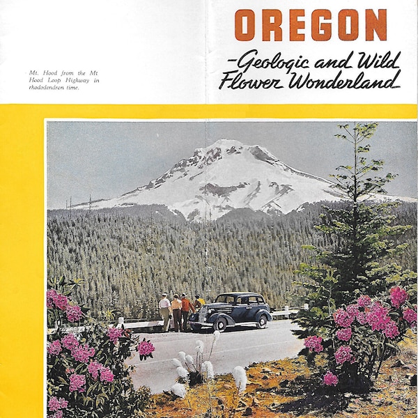 1941 Oregon Geologic and Wild Flower Wonderland Tourism Brochure  INSTANT PDF DOWNLOAD