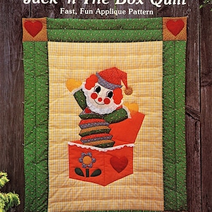 1979 Jack N The Box Quilt Wall Hanging Gingham Goose Quilt Pattern Design Quilt Pattern Instant Download PDF Digital Booklet E Pattern