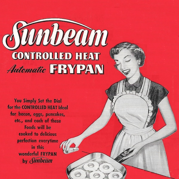 1953 Sunbeam Frypan Recipe Cookbook Mid Century Cooking INSTANT PDF DOWNLOAD