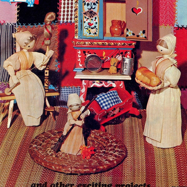 1973 How To Make Cornhusk Dolls Autumn Crafts Doll Making Instant Download PDF Digital Booklet E-pattern