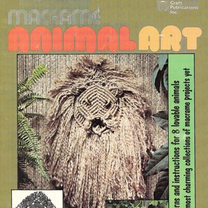 1976 Makramémönster Djurkonst Hantverksbok DIREKT PDF-NEDLADDNING Folkkonst E-mönster