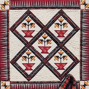 1996 Carolina Morning Quilt Design Wall Hanging Needlepoint Bag Quilt Instant Download PDF Digital Booklet Spring Flowers Folk Art E-pattern