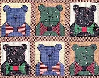 1991 Debbie Mumm Bowtie Bears Quilt Design Quilt Pattern Instant Download PDF Digital Booklet Folk Art Quilt E-pattern