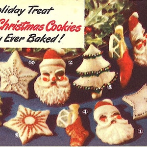 Dépliant de recette de biscuits Swiftnings Merriest Christmas des années 1950 TÉLÉCHARGEMENT PDF instantané