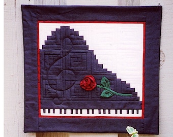 1996 The Piano Quilt Pattern Wallhanging Quilt In A Day Design Instant Download PDF Digital Booklet Music Log Cabin Easy Quilting E-Pattern