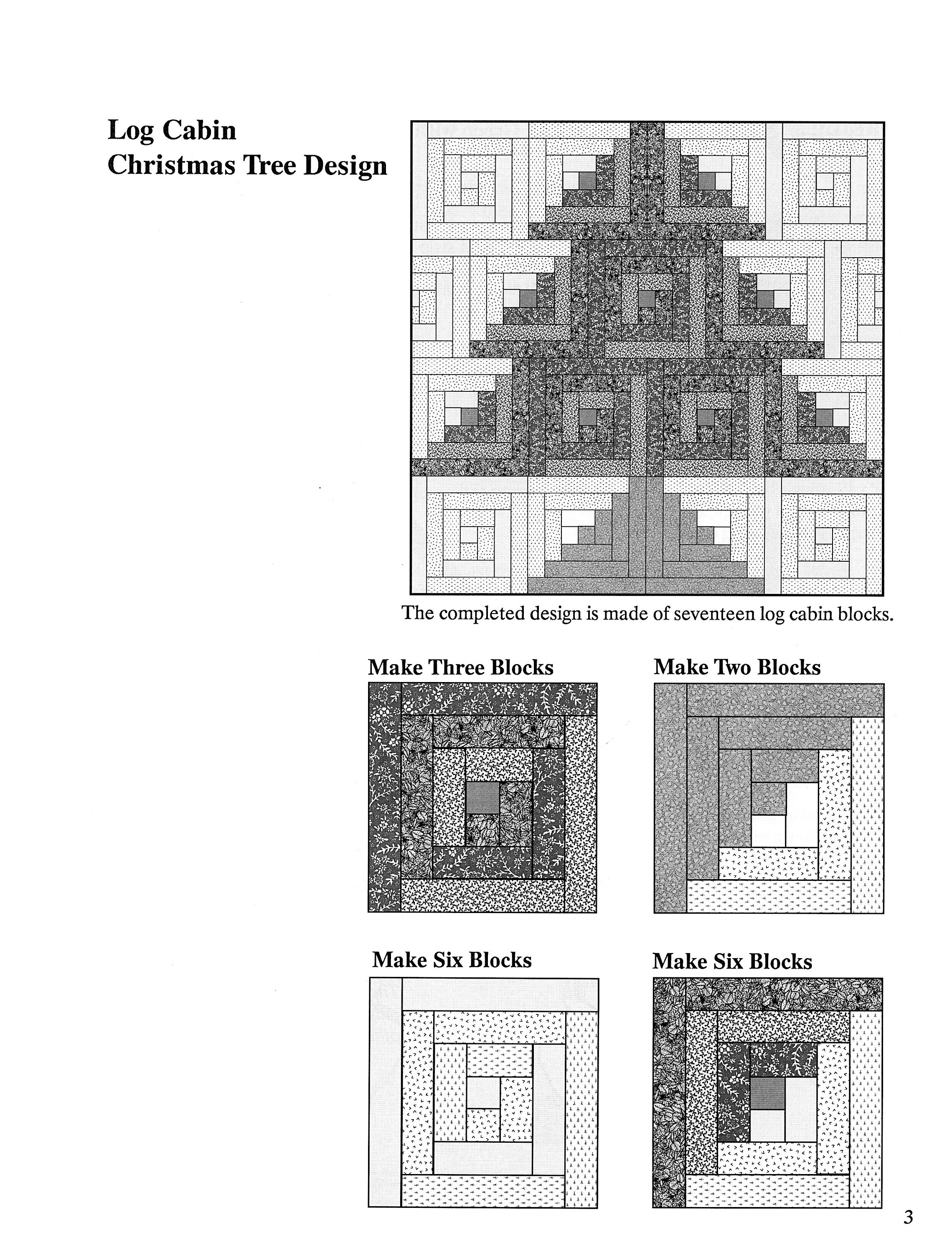 Log Cabin Christmas Tree Quilt Wallhanging Quilt in A Day Design Quilt