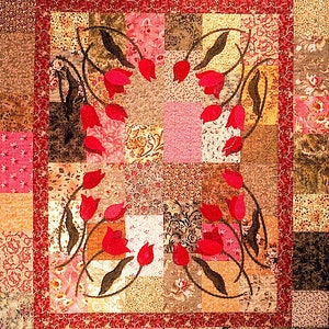 Courtepointe couronne de tulipes 1999 Patron de courtepointe à coudre Be it Design Téléchargement instantané PDF Livret numérique Fleurs de printemps Modèles de courtepointe Modèle électronique