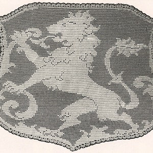 May include: A white crocheted doily with a scalloped edge and a floral design.