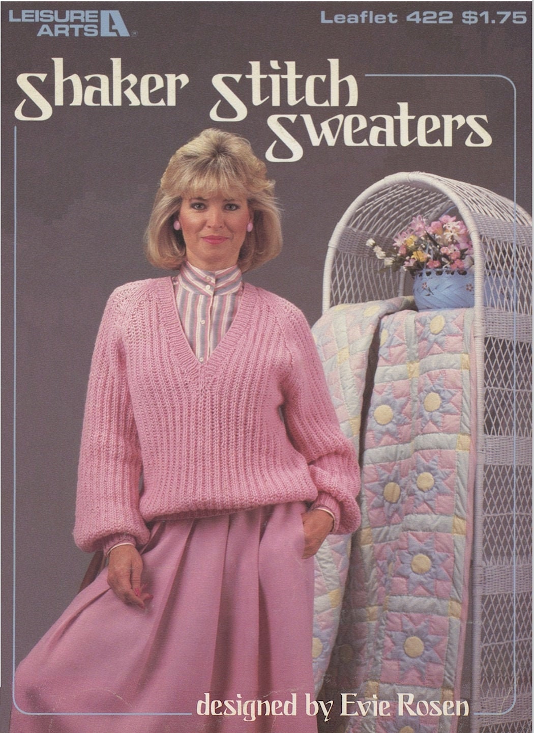 1986 Shaker Stitch Sweaters Knitting Patterns Leisure Arts Leaflet 422 Instant Download Digital Booklet Knitting E pattern Etsy