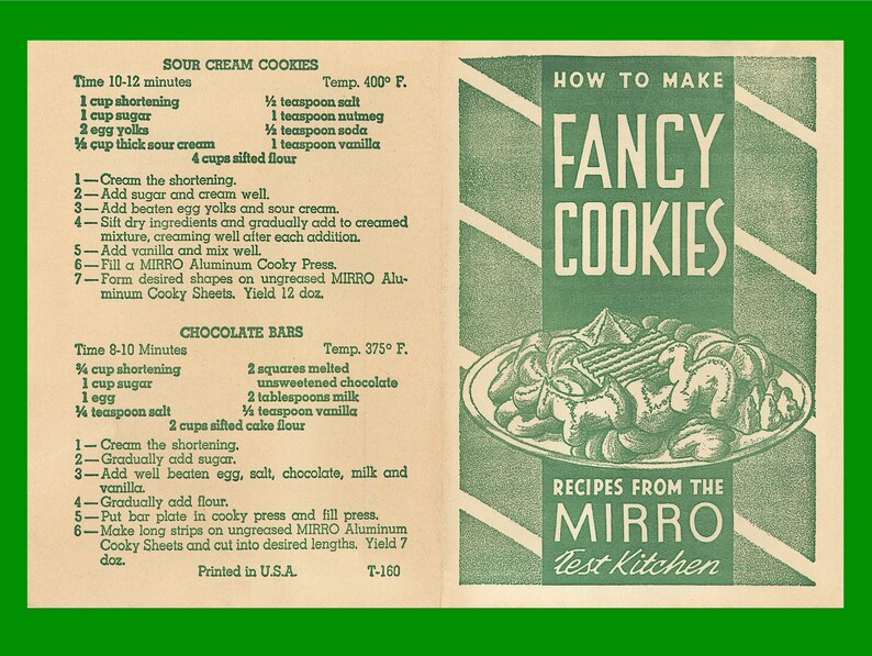 Mirro de la década de 1940 Cómo hacer galletas elegantes 8 Folleto de recetas Instant PDF DESCARGAR Hornear imagen 1
