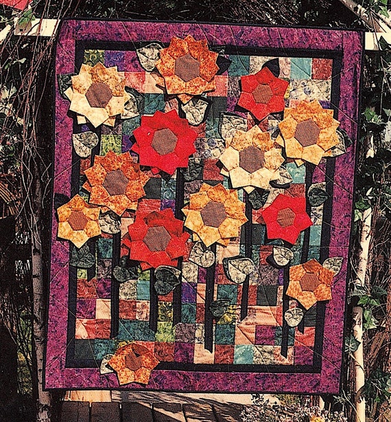 1997 Facing The Sun Quilt Pattern Wallhanging Quilt Pattern Instant Download PDF Digital Booklet Spring Quilt Sunflower Quilt E-pattern