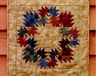 Fall Wreath Quilt Wallhanging Design Quilt Pattern Instant Download PDF Digital Booklet Foundation Pieced/Paper Pieced Autumn Leaf E-pattern