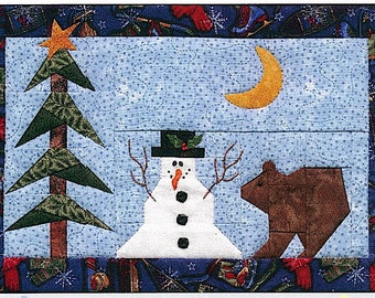 Frosty Friends Snowman Tablemat / Wallhanging Quilt Design Pattern Instant Download Digital PDF Foundation Pieced / Paper Pieced E-pattern