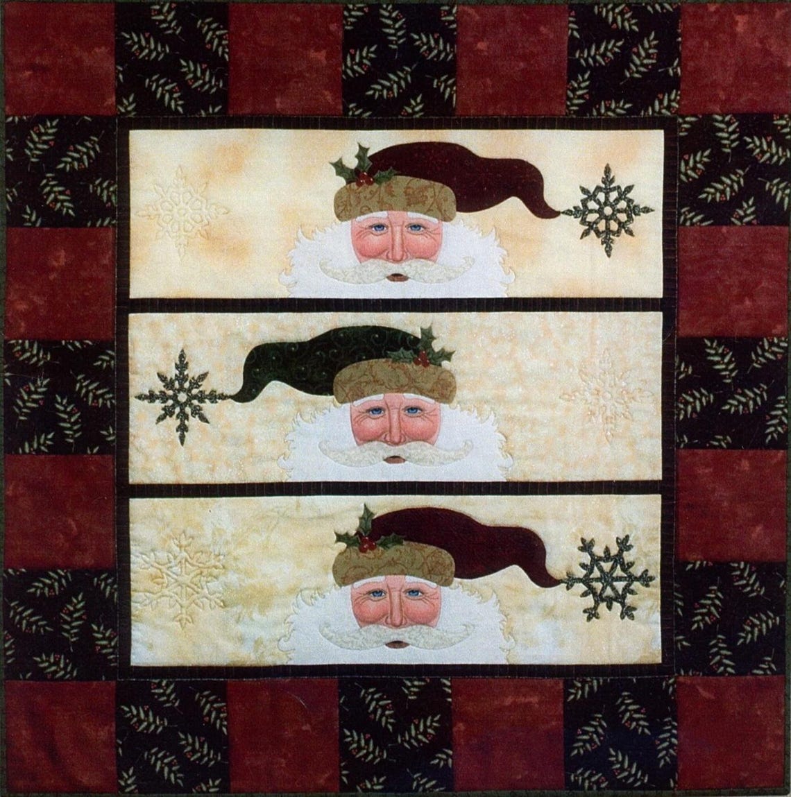 My Three Santas Christmas Quilt Wallhanging Pattern Instant Download ...