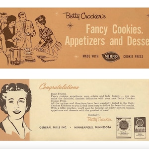 Jaren 60 Mirro Betty Crocker Fancy Cookies Voorgerechten en desserts 14 receptenboekje Instant PDF DOWNLOAD Bakken